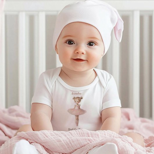 Roze Zoete Ballerina Verjaardag Romper