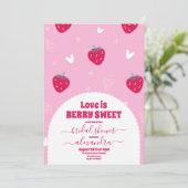 Roze Zoete bessen vrijgezellenfeest Kaart (Staand voorkant)