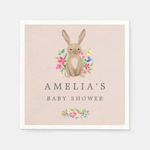 Roze Zoete Bos Konijn Baby Shower Servet