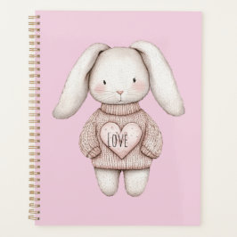 Roze Zoete Cute Konijn Roze Trui Hart Planner