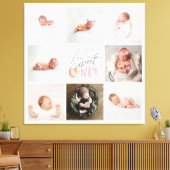 roze zoete donut 1 verjaardag multi foto canvas afdruk (Insitu (Woonkamer))