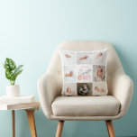 roze zoete donut 1 verjaardag multi foto kussen<br><div class="desc">schattige roze donut foto collage op de eerste verjaardag. Modern ontwerp van scripttekst. Een deel van een collectie.</div>