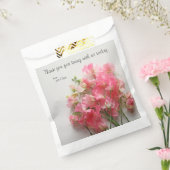 Roze, zoete doperwt bedankzakje (Gezegeld)