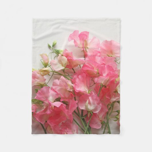 Roze, zoete doperwt fleece deken (Voorkant)