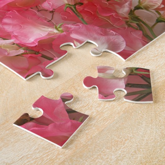 Roze, zoete doperwt legpuzzel (Zijkant)