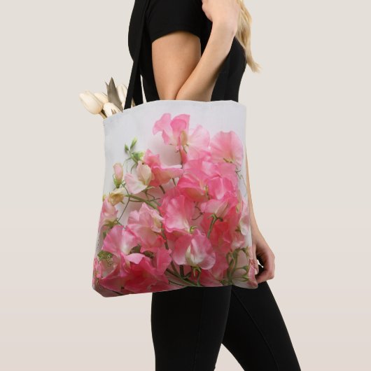 Roze, zoete doperwt tote bag (Dichtbij)