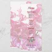Roze Zoete Erwt Hart Trouwmenu Menu (Voorkant / Achterkant)