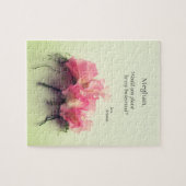 Roze zoete erwten met het voorstel voor pezen legpuzzel (Horizontaal)