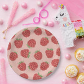 Roze zoete framboos papieren bordje (Feest)