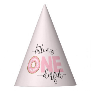 Roze Zoete Kleine Miss 1e Verjaardag Feesthoedjes