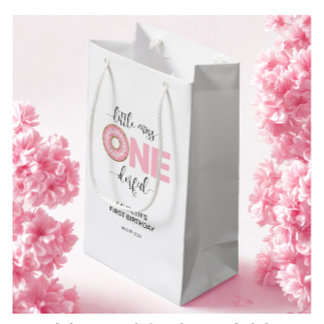 Roze Zoete Kleine Miss 1e Verjaardag Klein Cadeauzakje