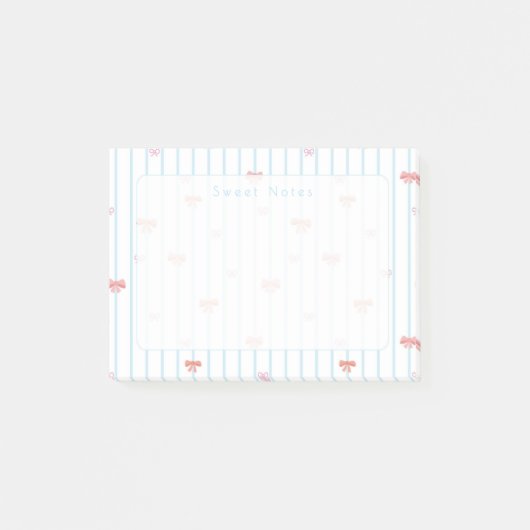 Roze Zoete Lint Aangepaste Post-it Notities Post-it® Notes (Voorkant)