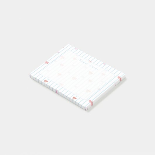 Roze Zoete Lint Aangepaste Post-it Notities Post-it® Notes (Schuin)