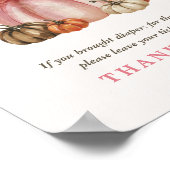 Roze Zoete Pompoen Baby Meisje Douche Luier Raffle Poster (Hoek)