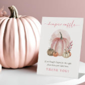 Roze Zoete Pompoen Baby Meisje Douche Luier Raffle Reclamebord Met Voetstuk