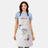 Roze zoete roze, Schort met rode bloemen (Gedragen)