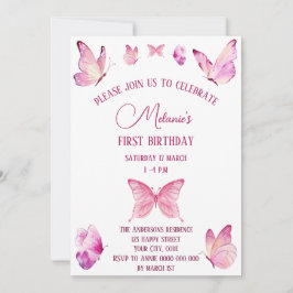 Roze Zoete Vlinders Eenvoudig Kaart