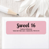 Roze Zoete Zestien Terugkeeradresetiketten Etiket (Insitu)