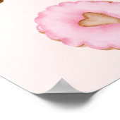 Roze Zoetehart Donuts Welkom Baby Shower Poster (Hoek)