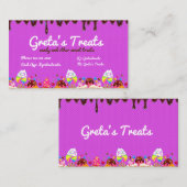 Roze zoeten en behandelde Snoepjes Visitekaartje (Voorkant / Achterkant)