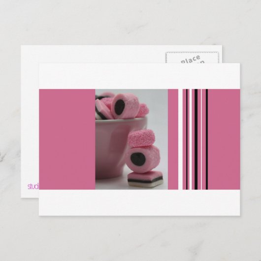 roze zoetigheid briefkaart (Voorkant / Achterkant)