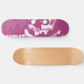 Roze Zombie Skull Skateboard (Horizontaal)