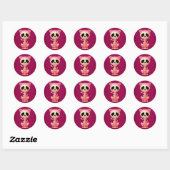 Roze Zombie Sugar Kitten Ronde Sticker (Vel)