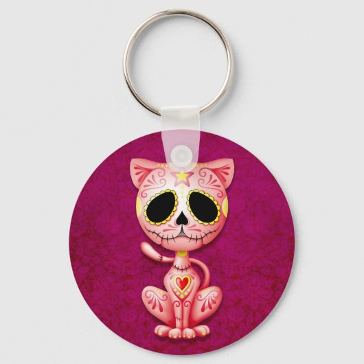 Roze Zombie Sugar Kitten Sleutelhanger (Voorkant)