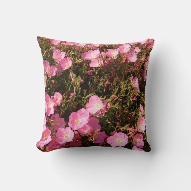 Roze Zomer Bloemen Foto Kussen (Voorkant)