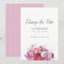 Roze Zomer Bloemen Waterverf Bruiloft Save The Dat Date