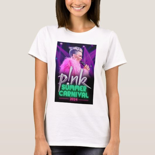 Roze Zomer Carnaval 2024 T-shirt (Voorkant)