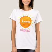 Roze Zomer Dromen Geel Sinaasappel Zon T-shirt (Voorkant)