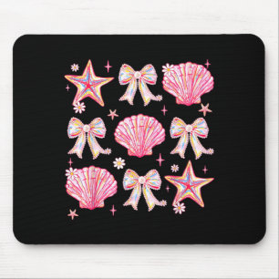 Roze Zomer Flirt Boog Schelp Zomer Vibe Strand Muismat