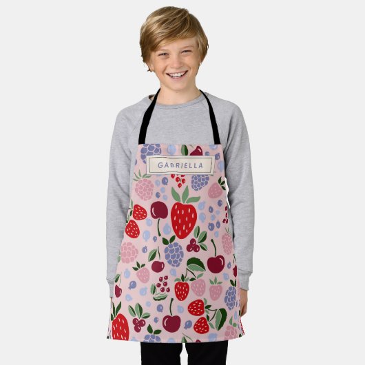 Roze Zomer Fruit Bessen Bruidsmeisje Gepersonalise Schort (Gedragen)