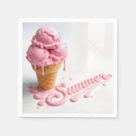 Roze Zomer Ijsje Servet