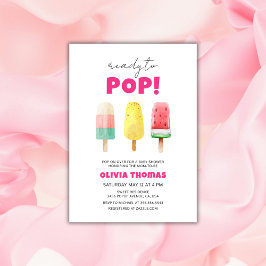 Roze zomer klaar voor de Pop Ice Cream Baby shower Kaart