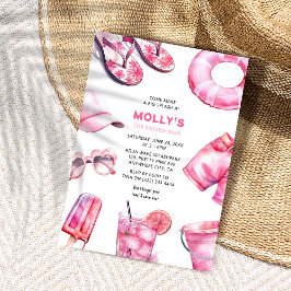  roze zomer meisjes Verjaardag Kaart