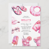  roze zomer meisjes Verjaardag Kaart (Voorkant)