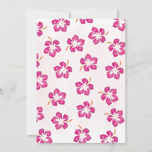 Roze Zomer Party Bloemen Custom Kaart (Achterkant)