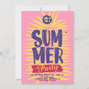 Roze Zomer Party Uitnodiging