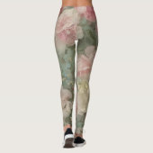 Roze Zomer Rozen Blooms Waterverf Bloem Collage Leggings (Achterkant)