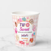 roze zomer schattig kinder meisje twee lief 2e ver papieren bekers (Voorkant)