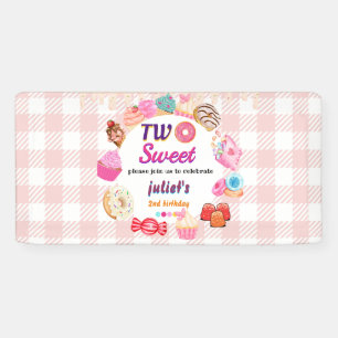 roze zomer schattig kinder meisje twee lief 2e ver spandoek