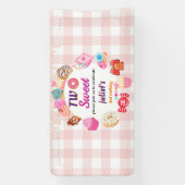 roze zomer schattig kinder meisje twee lief 2e ver spandoek (Verticaal)