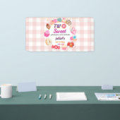 roze zomer schattig kinder meisje twee lief 2e ver spandoek (Beurs)