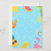 Roze Zomer Splash Meisje Zwembad Party Bash Water  Kaart (Achterkant)