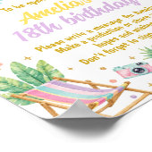 Roze zomer strand verjaardagsfeest Tijdcapsule bor Poster (Hoek)