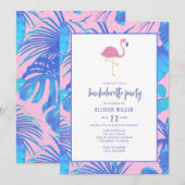 Roze Zomer Tropische Flamingo Bachelorette-feestje Kaart (Voorkant / Achterkant)