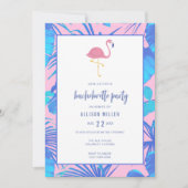 Roze Zomer Tropische Flamingo Bachelorette Party Kaart (Voorkant)