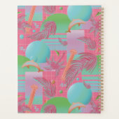 Roze Zomer Vaporwave Zonsondergang en Palmbomen Planner (Achterkant)